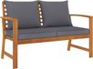 vidaXL Tuinbank met donkergrijs kussen 120 cm massief acaciahout