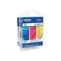 Brother LC-1100RBWBPDR Ink Cartridge 3-Pack - Cyan, Magenta, Yellow - Original