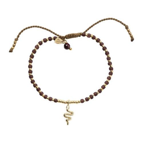 A Beautiful Story Untamed Snake Garnet armband