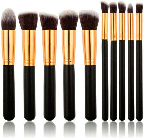 Technique Pro 10-delige Make-up Kwastensets - Zwart/Goud