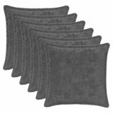 vidaXL Taie d'oreiller 6 pièces Gris foncé 30 x 30 cm Fausse fourrure de lapin