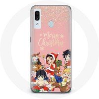 Maniacase Hoesje voor Samsung Galaxy A20 Demon Slayer Vrolijk Kerstfeest Poster Anime Manga