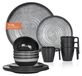 Merkloos Melamine Campingservies Set voor 4 Personen Stone Grey