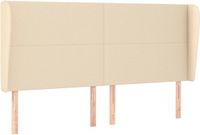 vidaXL Hoofdbord Crème Stof 203x23x118/128 cm