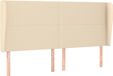 vidaXL Hoofdbord Crème Stof 203x23x118/128 cm
