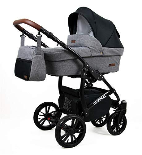 Lux4Kids Kinderwagen Optimum 3-in-1 2-in-1 Megaset Buggy autostoel babyzitje sportstoel Grey Flex Black 3-in-1 met autostoel