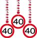 Folat Bv 40 jaar verjaardag versiering rotorspiralen plafond - verkeersborden - 6x stuks