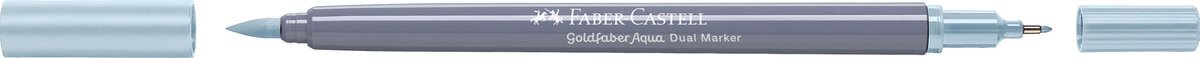 Faber-Castell - Duo aquarelmarker Goldfaber - water blauw 164 - brush / 0,4mm - FC-164664