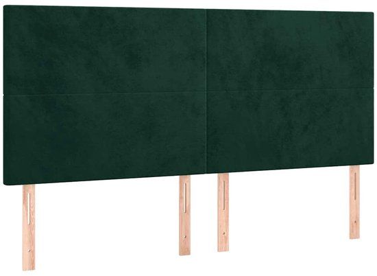 vidaXL Hoofdbord Donkergroen Fluweel 160x5x118/128 cm