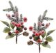 Decoris Kaemingk B.V. Kerststukje instekertjes - 2x - bessen/sneeuw - groen/rood - 20 cm