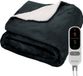 Auronic Elektrische Deken - 180 x 130 cm - 1 Persoons Warmtedeken - 3 Warmte en Timerstanden - Verwarmingsdeken - Fleece - Antraciet