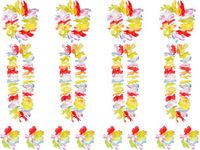 Boland Hawaii krans/slinger set - 4x - Tropische/zomerse kleuren mix - Hoofd/polsen/hals slingers