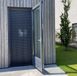 Unyqoos® Rideau anti-insectes (moustiquaire) avec manchons en polyéthylène et crochets en acier galvanisé, monté prêt à l'emploi, anthracite, 90 x 210 cm, système de suspension inclus
