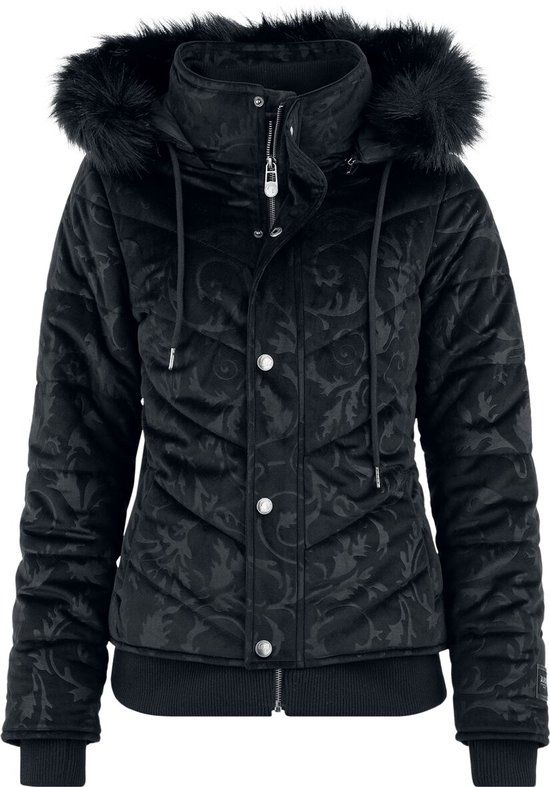 Black Premium by EMP Zwarte Winterjas met Capuchon - Dames - XXL