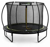 LEAN TOYS Trampoline de jardin avec filet de sécurité, noir et vert, 183 cm