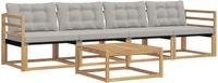 vidaXL - Bank loungeset - 5-delig - Wit en lichtgrijs