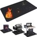 UBeesize Tapis de grill, protection de sol, 107 x 152 cm, sous-tapis ignifuge, tapis de cheminée, tapis de grill, tapis de protection de sol, résistant à l'huile, imperméable, antidérapant, tapis de barbecue d'extérieur, barbecue, Noir, Rectangle, Polyester