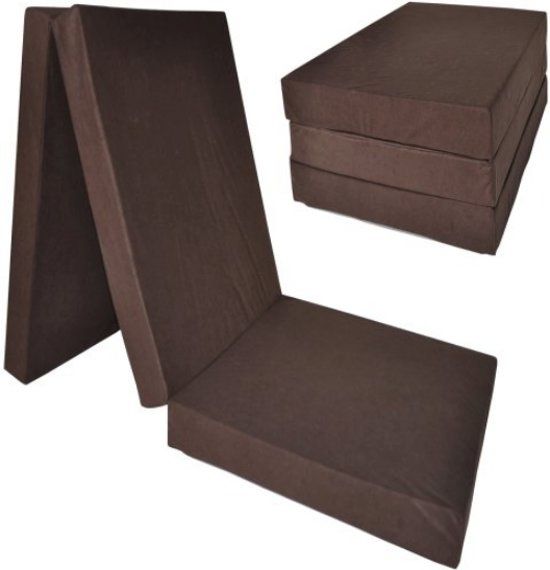 Viking Choice Logeermatras extra dik - bruin - 195x80x15 cm - Opvouwbaar matras