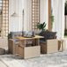 Maison Exclusive - Ensemble de meubles de jardin 5 pièces avec canapé et coussins, beige, en polyrotin