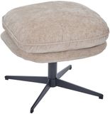 JJA STELAN Repose-pieds pivotant en tissu chenille, Métal, Argile, Rectangle, 53 cm x 48 cm x 44 cm