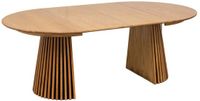 Hioshop Tokyo eetkamertafel met 2 extra plaat Ø120x120-160-200cm eik fineer.