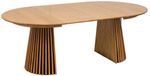 Hioshop Tokyo eetkamertafel met 2 extra plaat Ø120x120-160-200cm eik fineer.