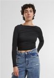 Urban Classics Dames nauwsluitend shirt met ruches