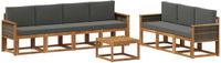 vidaXL - Bank loungeset - 7 zitplekken - Acacia hout - Natuurlijk en antraciet
