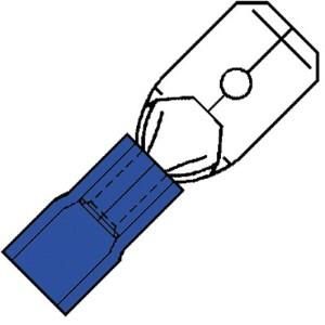 Enzo Kabelschoen vlaksteker male blauw 6.3x0.8mm