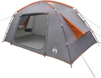 VidaXL Huisje tent 6-persoons grijs en oranje polyester