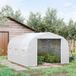 Serre de jardin tunnel 3,5l x 3l x 2h m, porte + 6 fenêtres enroulables, acier galvanisé, bâche PE haute densité blanche