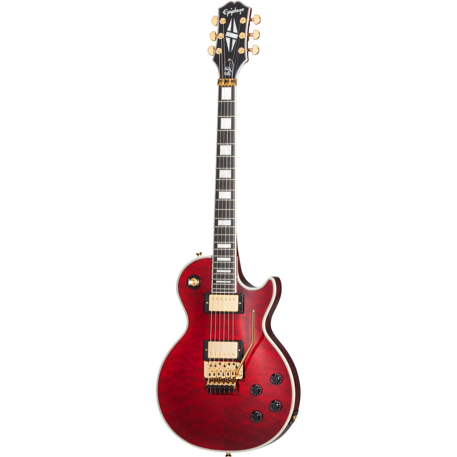 Epiphone Alex Lifeson Les Paul Custom Axcess Quilt Ruby Electric Guitar with Case