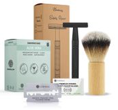 Merkloos Safety Razor Starterkit met Scheerzeep en Kwast