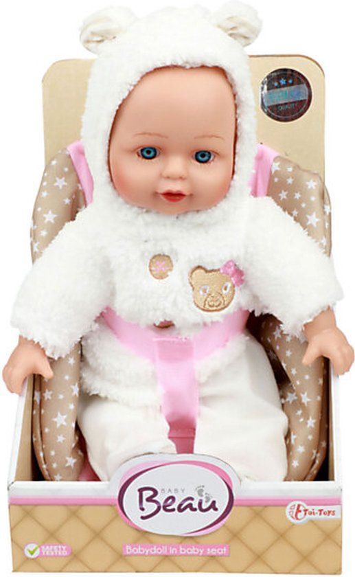 Baby Beau Babypop in Poppenzitje - 33cm - Multicolor