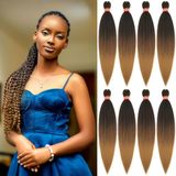 Ombre Top Silky Braid Hair Extensions Ombre Voorgespannen Vlechthaar