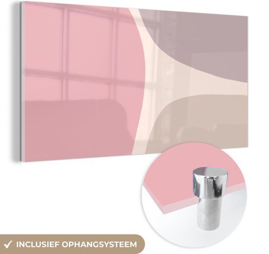 MuchoWow® Glass Painting 160x80 cm - Acrylic Glass Painting - Design - Pastel - Minimalism - Photo on Glass - Paintings