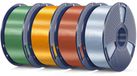 PLA+ filament en soie 4 kg, 1,75 mm, 4 rouleaux, argent/cuivre/laiton/bronze