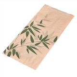 Garcia de Pou Broodzakje met bladmotief 'feel green' 12+5x22 cm | Inhoud: 500 stuks