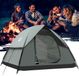 Tente de camping, Tente dôme, Vert, 3 personnes, Polyester, Fibre de verre