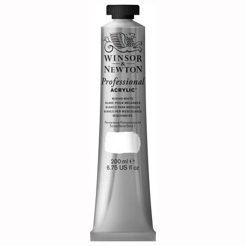 Winsor & Newton 2337415 Professionele acrylverf, hoge dekking, kunstenaarskwaliteit, lichtecht - 200ml Tube, Mixing White