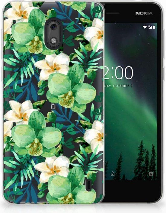 Nokia 2 Uniek TPU Hoesje Orchidee Groen