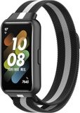 Strap-it Milanese band - zwart/wit - Geschikt voor Huawei Band 7