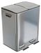 Poubelle à double pédale, 40 litres, acier inoxydable, argenté
