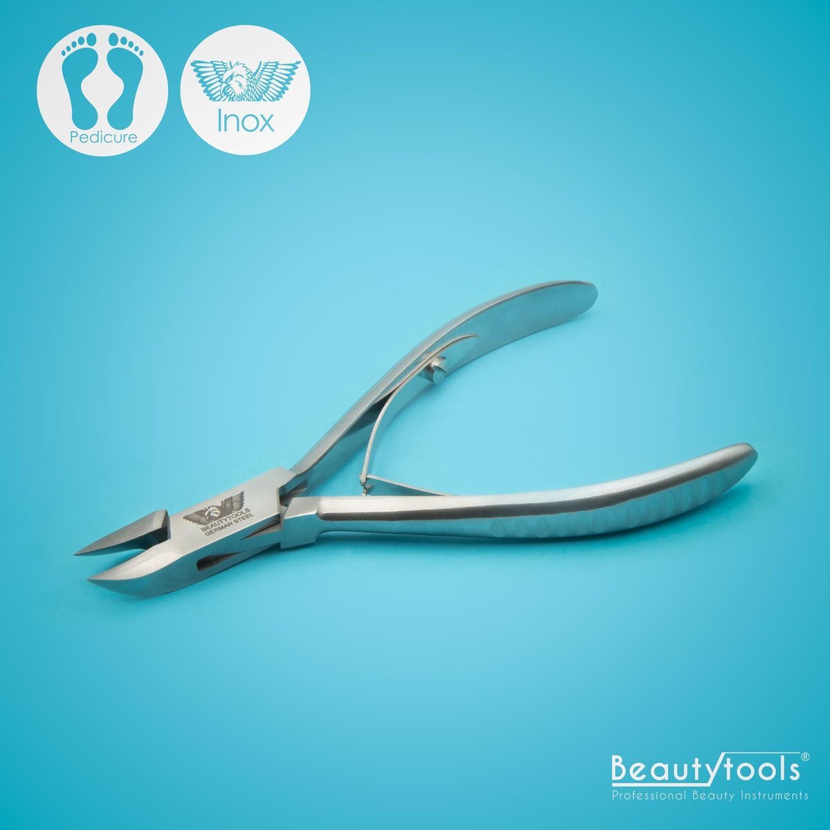 Beautytools.be BeautyTools INOX Nagelknipper/Nageltang Voor Manicure/Pedicure Met Spitse Punt Voor Nagelhoekjes – Voor Vinger- en Teennagels - 14 mm Gebogen Bek (NN-2588)