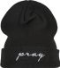 Mister Tee Pray Embroidery Beanie Muts - Zwart/Wit