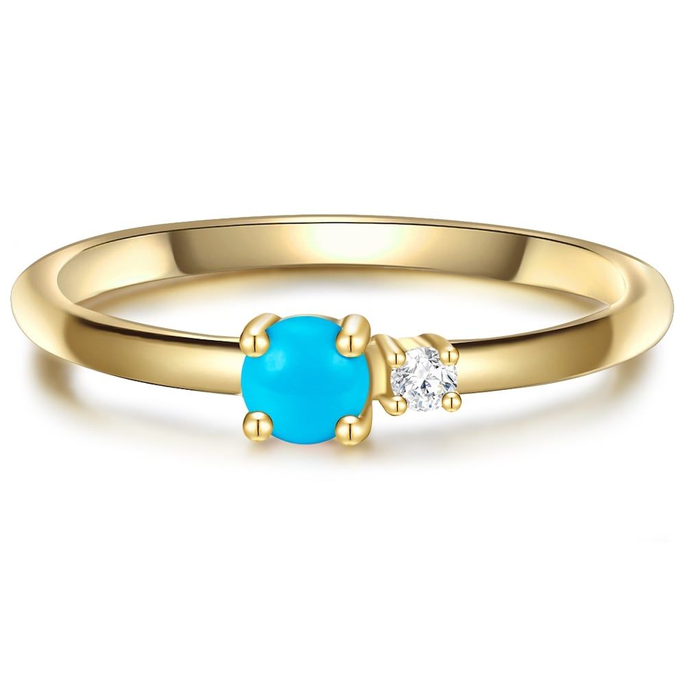Glanzstücke München Zilveren ring Sterling zilver Zirkonia geelgoud dames