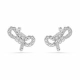 Swarovski Lifelong Oorknopjes, Pavé, Strik, Wit, Rodium toplaag