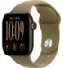 APPLE Watch Series 12 GPS + Cellular, 42mm, aluminium behuizing, donker bronzen band, sportband, kleur olijfgroen, maat S/M