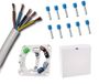 EBROM Voeding fornuis met 2 meter fornuisaansluitkabel wit H05VV-F 5G2,5 mm2 (2 m) en gekleurde aansluitklemmen incl. 10 x aderhulzen