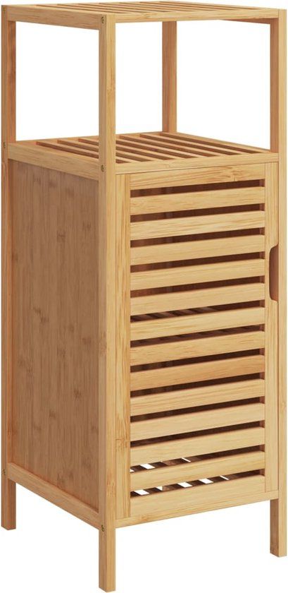 vidaXL Badkamerkastje met schap 36x33x87 cm bamboe